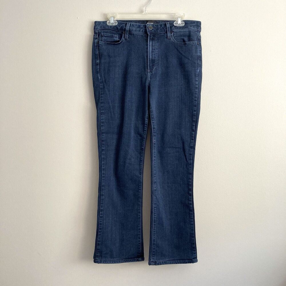 PAIGE Jeans Womens Size 31 Blue High Rise Manhattan Bootcut Dark Wash Preppy
